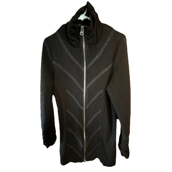 Icelandic Design Women's Jacket Size Large Wool Front Zip Black  Unlined - Picture 1 of 9